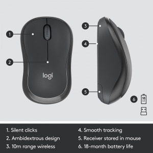 Logitech MK295 Silent Wireless Combo Graphite