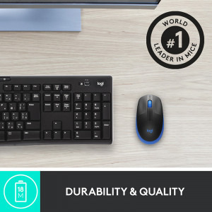 Logitech M190, Wireless, Blue