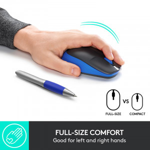 Logitech M190, Wireless, Blue