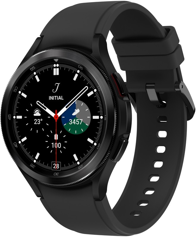 SmartWatch Samsung Galaxy Watch 4 Classic, LTE, 46 mm, otel negru, curea silicon negru, Wi-Fi, Bluetooth, GPS, NFC, rezistent la apa