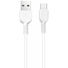 Cablu de date / adaptor Hoco X20 Flash, USB Male la USB-C Male, 1 m, White