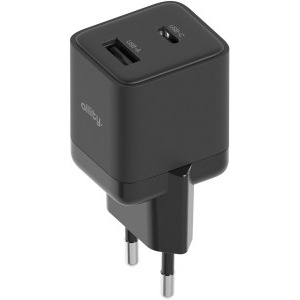 Incarcator retea Allity ATC-01-30WAC, 1x USB-C, 1x USB, Quick Charge 30 W, GaN, Black