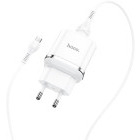 Incarcator retea Hoco N3, 1x USB, Quick Charge 18 W, White + Cablu microUSB inclus