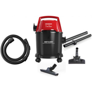 Aspirator Heinner DuoClean HVC-MWD1400PBK, cu sac, 1400W, 3L, Negru/Rosu