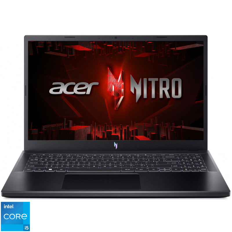 Laptop Acer Gaming 15.6'' Nitro V 15 ANV15-51, FHD IPS 144Hz, Procesor Intel Core i5-13420H (12M Cache, up to 4.60 GHz), 16GB DDR5, 512GB SSD, GeForce RTX 2050 4GB, No OS, Obsidian Black image5