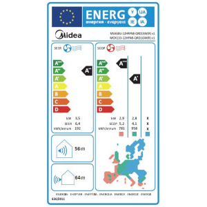 Midea Xtreme Fresh, 12000 BTU, Clasa A++/A+, Wi-Fi, Quattro Inverter, Lampa UV