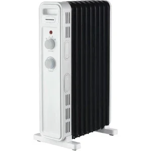Heinner Calorifer electric HOH-M11WH-BK, 2000 W, 9 elementi, Cu ulei, 3 trepte, Termostat ajustabil, Alb/Negru