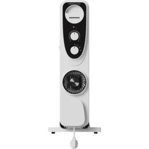 Heinner Calorifer electric HOH-MVT13WH-BK, 2500 W, 13 elementi, Cu ulei, 3 trepte, Termostat ajustabil, Ventilare, Alb/Negru