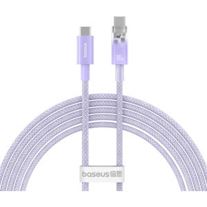 Cablu de date / adaptor Baseus Explorer Smart, USB-C Male la USB-C Male, 100 W, 2 m, Violet