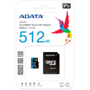 ADATA MicroSDXC Clasa 10 UHS-I U1 512GB + Adapter SD