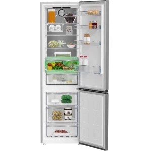 Beko B5RCNA406HXB3, 355 L, Clasa C, No Frost, ProSmart Inverter, HarvestFresh, AeroFlow, Control electronic, 203 cm, Metal Look