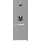 Combina frigorifica Beko B3RCNE564HDXB1, 490 L, Clasa E, No Frost, HarvestFresh, AeroFlow, Dozator apa, Control electronic, 192 cm, Metal Look