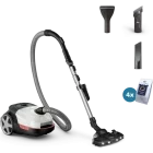 Aspirator Philips Seria 6000 XD6122/12, cu sac, 750W, 4L, Alb/Negru