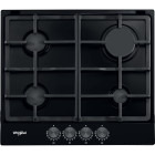 Plita incorporabila Whirlpool TGML 660 NB, Gaz, 4 zone de gatit, Aprindere electrica, Sistem de siguranta, Gratar fonta, 60 cm, Negru