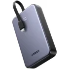 Baterie externa Ugreen PB505, 20000 mAh, 1x USB, 1x USB-C, 20 W, Display, Cablu USB-C integrat, Grey