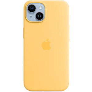 Apple Protectie pentru spate, material silicon, cu MagSafe pentru iPhone 14 Plus, culoarea Sunglow