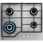 Plita incorporabila Electrolux KGG64362S, Gaz, 4 arzatoare, Aprindere electrica integrata, Dispozitiv siguranta, Gratare fonta, 60 cm, Argintiu