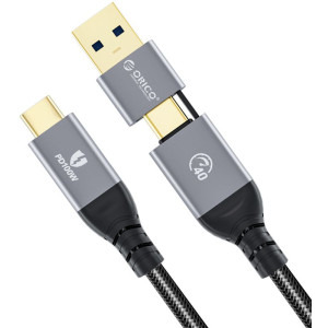Cablu de date / adaptor Orico ACC40, USB-C Male, adaptor USB Male la USB-C Male, 1.5 m, Black