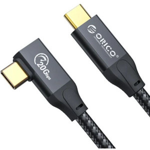 Cablu de date / adaptor Orico CL32, USB-C Male la USB-C unghi 90° 1 m, Black