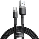 Cablu de date / adaptor Baseus Cafule CATKLF-AG1, USB Male la USB-C Male, 0.5 m, Black, amperaj maxim suportat 3A