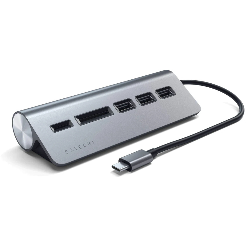 Hub USB Satechi USB-C Combo Hub, 3x USB 3.0, 1x microSD, 1x SD, Space Grey