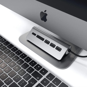 Satechi USB-C Combo Hub, 3x USB 3.0, 1x microSD, 1x SD, Space Grey