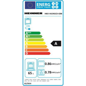 Heinner HBO-V659GCD-GBK, Electric, 65 L, 9 functii, Multifunctional, Grill, Ventilatie, Timer, Display, Clasa A, Negru