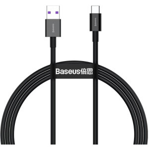 Cablu periferice Baseus USB tip A 2.0 Male la USB-C 2.0 Male, PD 66W, 1 m, Negru