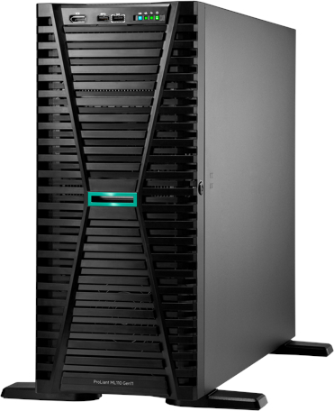 Server HP ProLiant ML110 Gen11 Tower, Procesor Intel® Xeon® Silver 4514Y 2.0GHz Emerald Rapids, 64GB RDIMM RAM, 2x 480GB SATA 6G SSD, MR408i‑o, 8x Hot-Plug SFF
