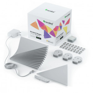 Nanoleaf Starter Kit Shapes Triangles, Wi-Fi, LED, RGB compatibil Apple HomeKit, Google Assistant, 15 panouri
