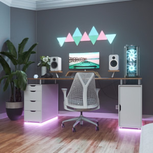 Nanoleaf Starter Kit Shapes Triangles, Wi-Fi, LED, RGB compatibil Apple HomeKit, Google Assistant, 15 panouri