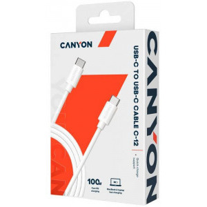 Canyon USB-C Male la USB-C Male, 2 m, White, amperaj maxim suportat 5A