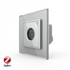 Senzor smart Livolo Senzor Control Sunet si Lumini cu Rama din Sticla, Protocol Zigbee, Gri