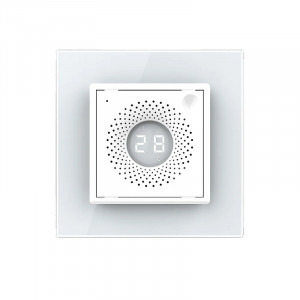 Livolo Senzor de Temperatura si Umiditate cu Rama din Sticla, Protocol Zigbee, Alb