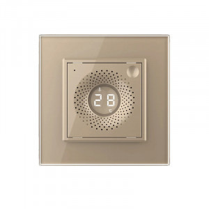 Livolo Senzor de Temperatura si Umiditate cu Rama din Sticla, Protocol Zigbee, Auriu