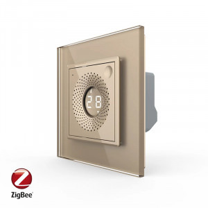 Livolo Senzor de Temperatura si Umiditate cu Rama din Sticla, Protocol Zigbee, Auriu