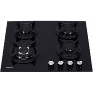 Heinner HBH-S584WI-GBK, Gaz, 4 arzatoare, Aprindere electrica, Gratar fonta, Wok, Sticla neagra