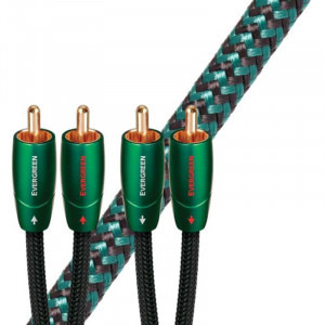 Audioquest Evergreen, 2x RCA Male - 2x RCA Male, 1m, negru-verde