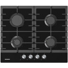 Plita incorporabila Heinner HBH-M421IRFGBK, Gaz, 4 arzatoare, Aprindere electrica integrata, Sistem de siguranta, 60 cm, Negru