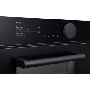 Samsung NV75T8979RK/EF,  Electric, 75 L, Autocurare pirolitica, Dual Cook, Dual Cook Steam, Grill, SmartThings, Clasa A+, Negru