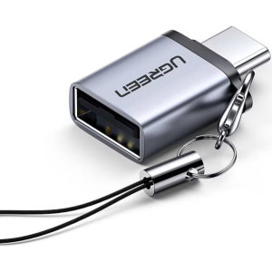 Ugreen 1x USB-C Male - 1x USB tip A Female, Argintiu