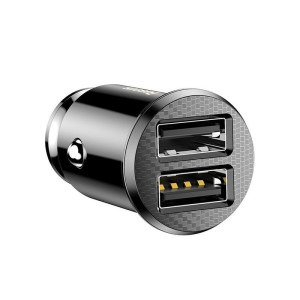 Incarcator auto Baseus Grain, 2x USB, 3.1A, Black
