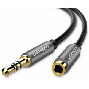 Ugreen AV118, 1x Jack 3.5 mm Male - Jack 3.5 mm Female, 2 m, Negru
