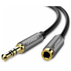 Cablu audio Ugreen AV118, 1x Jack 3.5 mm Male - Jack 3.5 mm Female, 1.5 m, Negru