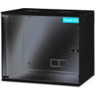 Spacer SPCW-9U-BK 9U, Wall mount, 515 x 400 mm, Glass door, Negru