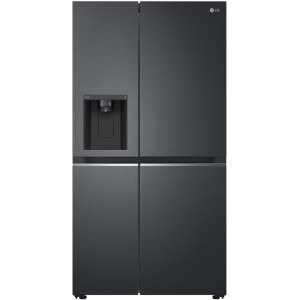 Frigider Side By Side LG GSLV71MCTD, 635 L, Clasa D, Total No Frost, DoorCooling+, LinearCooling, Multi-Airflow, Inverter, Dozator apa & gheata, 179 cm, Negru