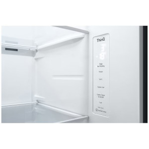 LG GSLV71MCTD, 635 L, Clasa D, Total No Frost, DoorCooling+, LinearCooling, Multi-Airflow, Inverter, Dozator apa & gheata, 179 cm, Negru
