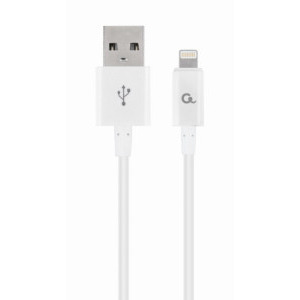 Cablu de date / adaptor Gembird USB-A Male la Lightning Male, 1 m, White