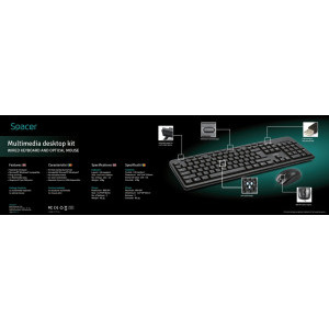 Spacer Tastatura + Mouse Combo SPDS-1691, Wired, Black