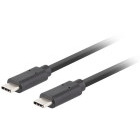 Cablu periferice Lanberg USB-C 3.2 Gen 2 Male la USB-C 3.2 Gen 2 Male, 1.8 m, DP Alt Mode, PD 100 W, Negru